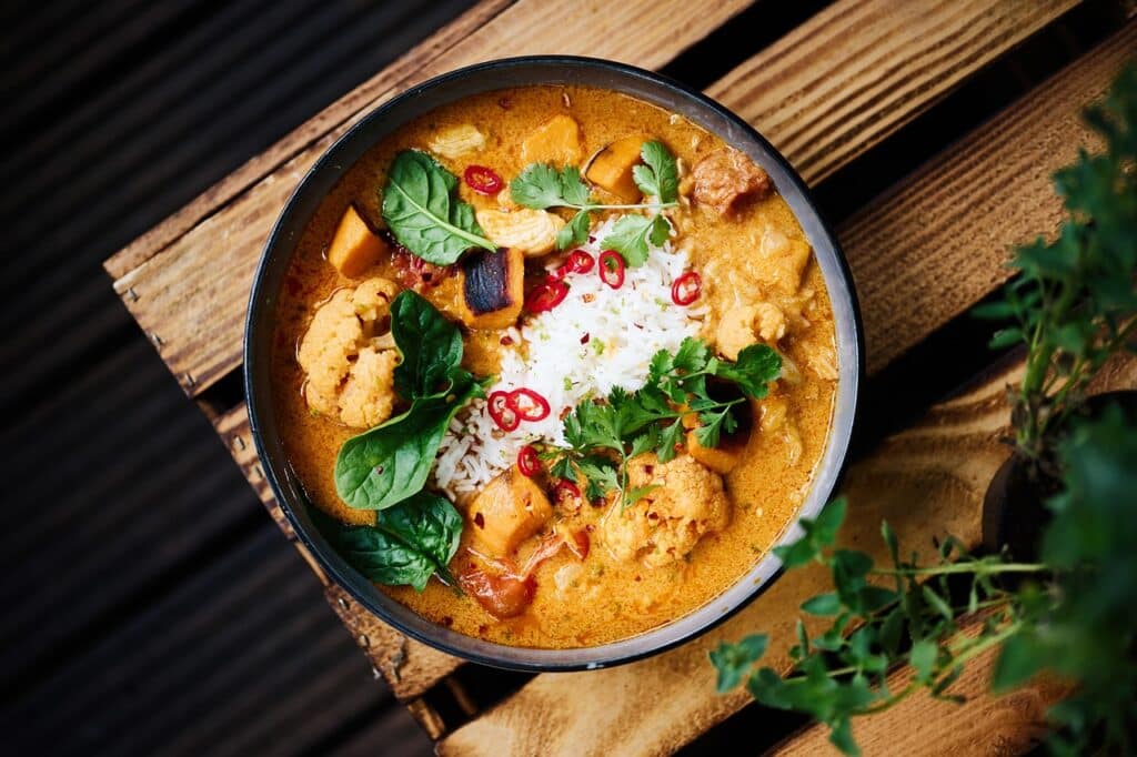 curry dish containing turmeric and curcumin