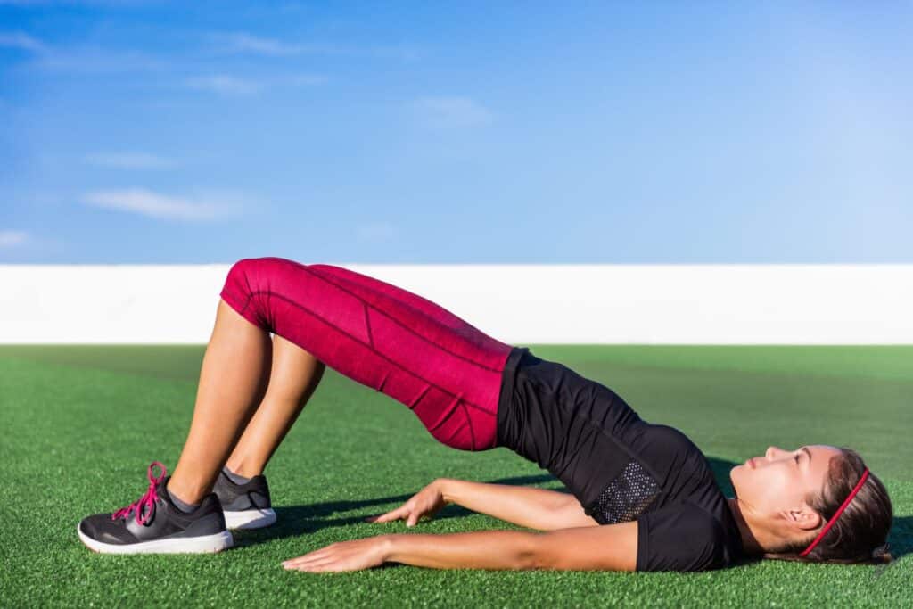 hip bridges to strengthen the posterior chain