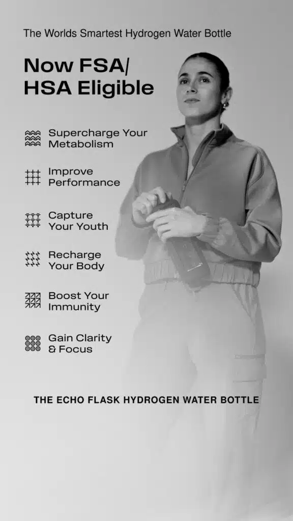 The Echo Flask creates Hydrogen Water.