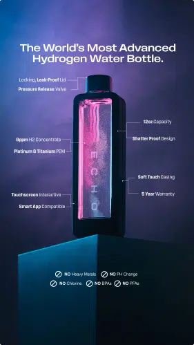 The Echo Flask creates Hydrogen Water.